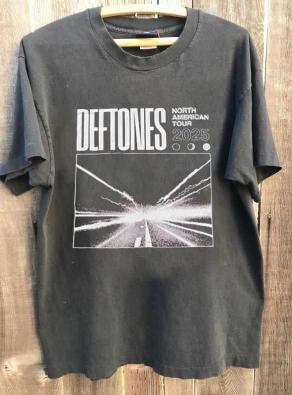

Deftones 2025 North American Tour Concert Charcoal Unisex Shirt S5XL WA3294 Unisex T-Shirt XXL