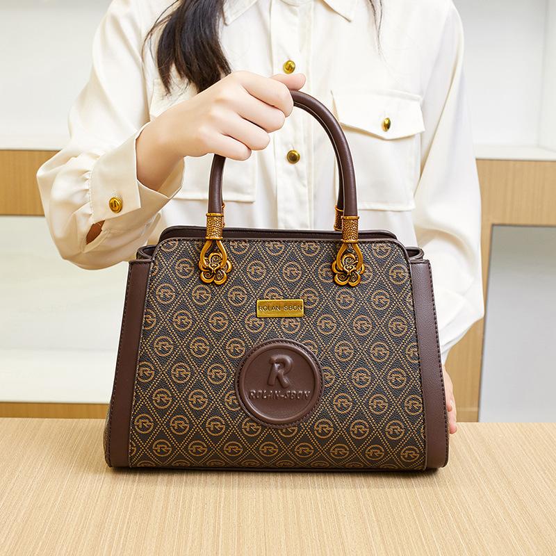 Fashionable Chinese Style Handbag for Women, New High-end Feel, Versatile for Commuting, Mom Handbag, Large Capacity, Single Shoulder