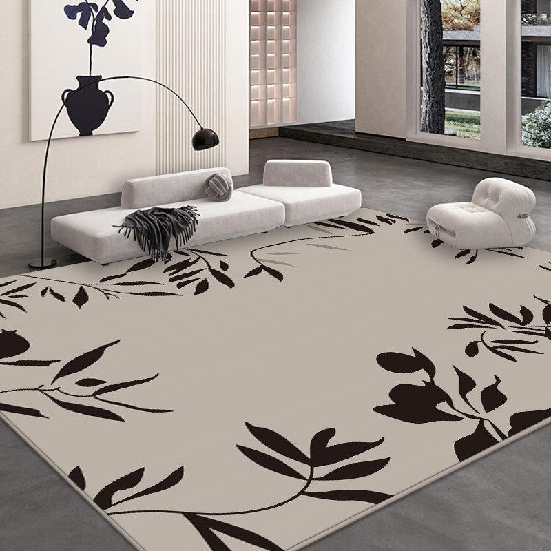 Modern Luxury Living Room Carpet - Full Coverage Stain Resistant Easy Clean Sofa Coffee Table Mat Anti-Slip Bedroom Floor Decor