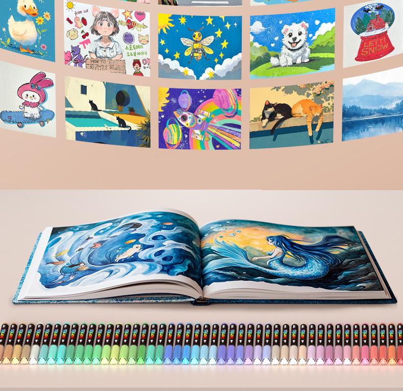 60-Color Soft Tip Liquid Ink Acrylic Marker Set for Primary School Art