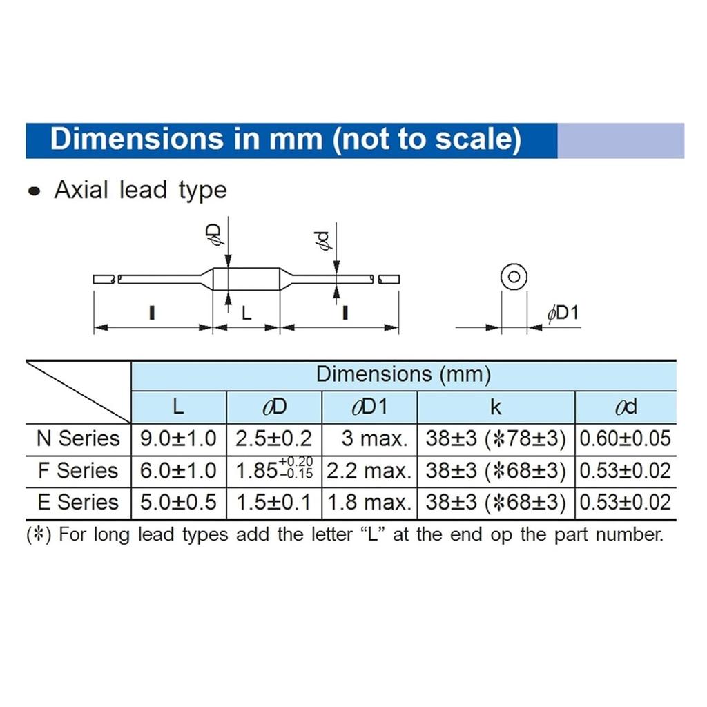 5 PCS Thermal Cut Fuse Axial Lead Cutoff 115C 115 Degrees 2A 250V N110 EYP2BN110