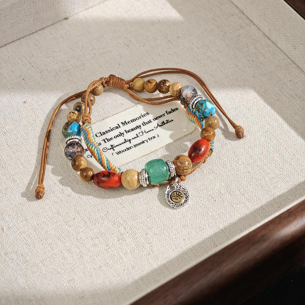 Maillard Double-Layer Ethnic Pull-String Bracelet - Bohemian Style Niche Jewelry