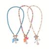 Bohemian Sea-Inspired Pendant Necklace Ceramic Fish Starfish Design Dainty Summer Jewelry for Women Beach Vacation Wear