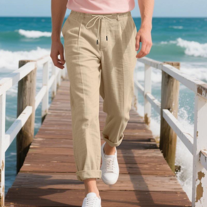 Men's Loose Casual Loose Straight Linen Naples Gurg Breathable Pants