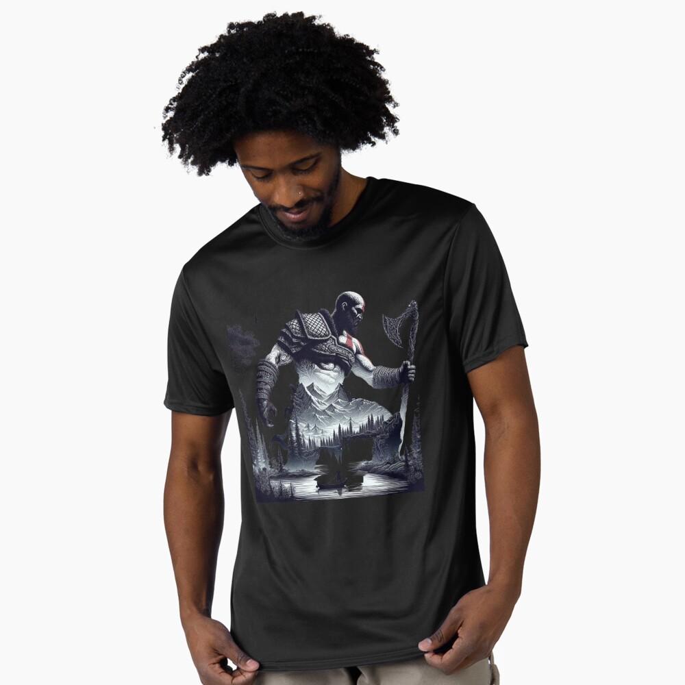 KRATOS SILHOUETTE 0401 God of War Videogame Gift TShirt Spartan warrior Graphic Clothes 100 cotton printed Large size Tops S