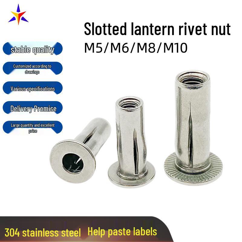 

304 Stainless Steel Grooved Expansion Rivet Nut, M5-M10 M5x22