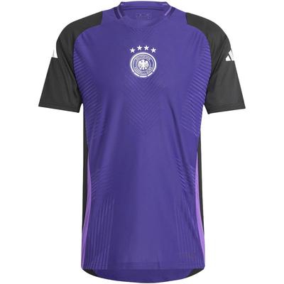 adidas Męskie koszulki piłkarskie reprezentacji Niemiec Fioletowe z okrągłym dekoltem IP8251