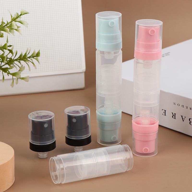 5Ml+5Ml Double Headed Vacuum Press Type Spray/Lotion Bottle Refillable Makeup Cosmetics Cream Gel Moisturizers Liquid Container