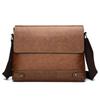 Men's Solid Retro Leather Shoulder Bag, Casual Business Crossbody BagS Horizontal A4 Paper Travel Bag Briefcase Laptop Bag