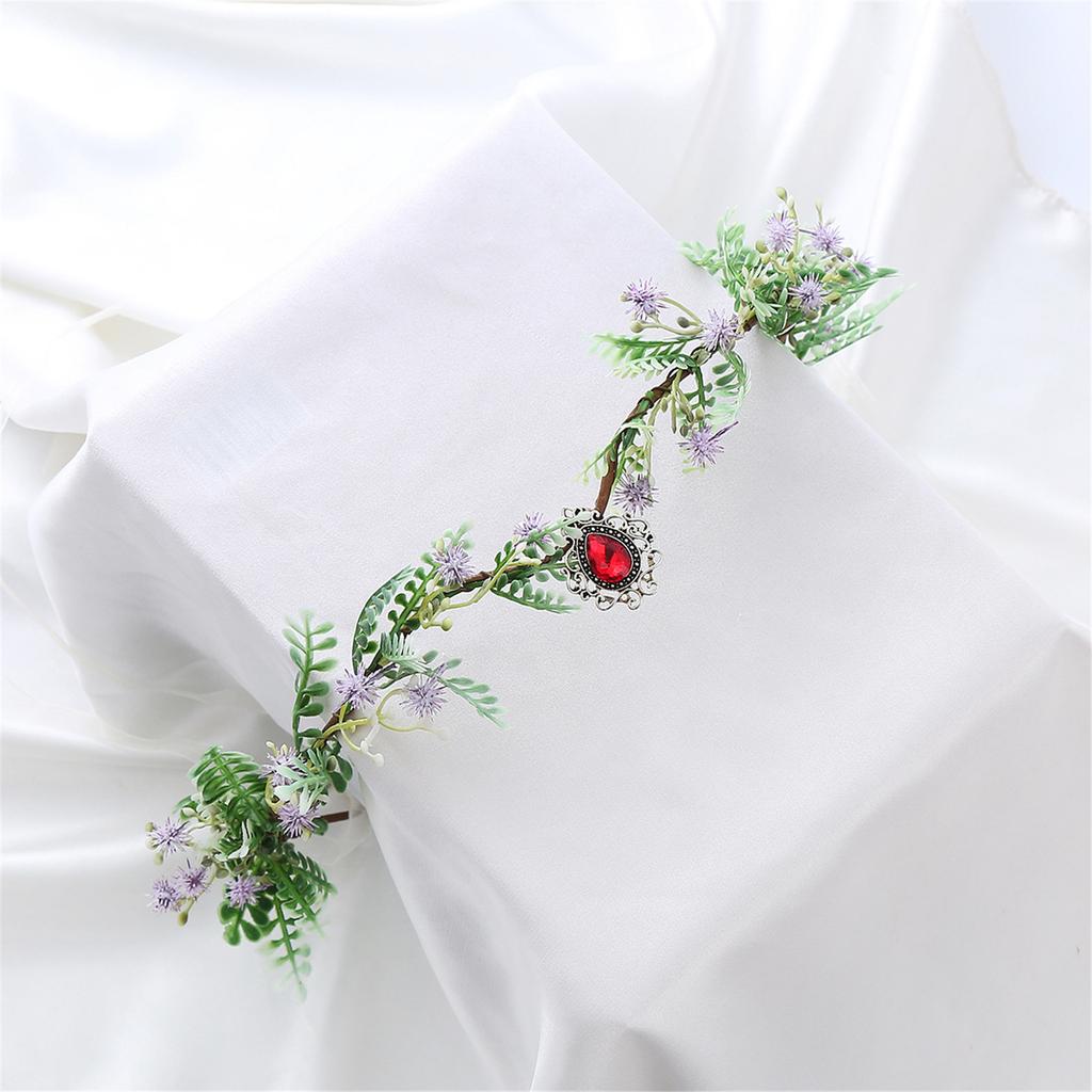 Flower Crown Cosplay Fairy Headband for Girls Adjustable Ethnic Style Hair Hoop Wedding Party Bride Hair Accessories