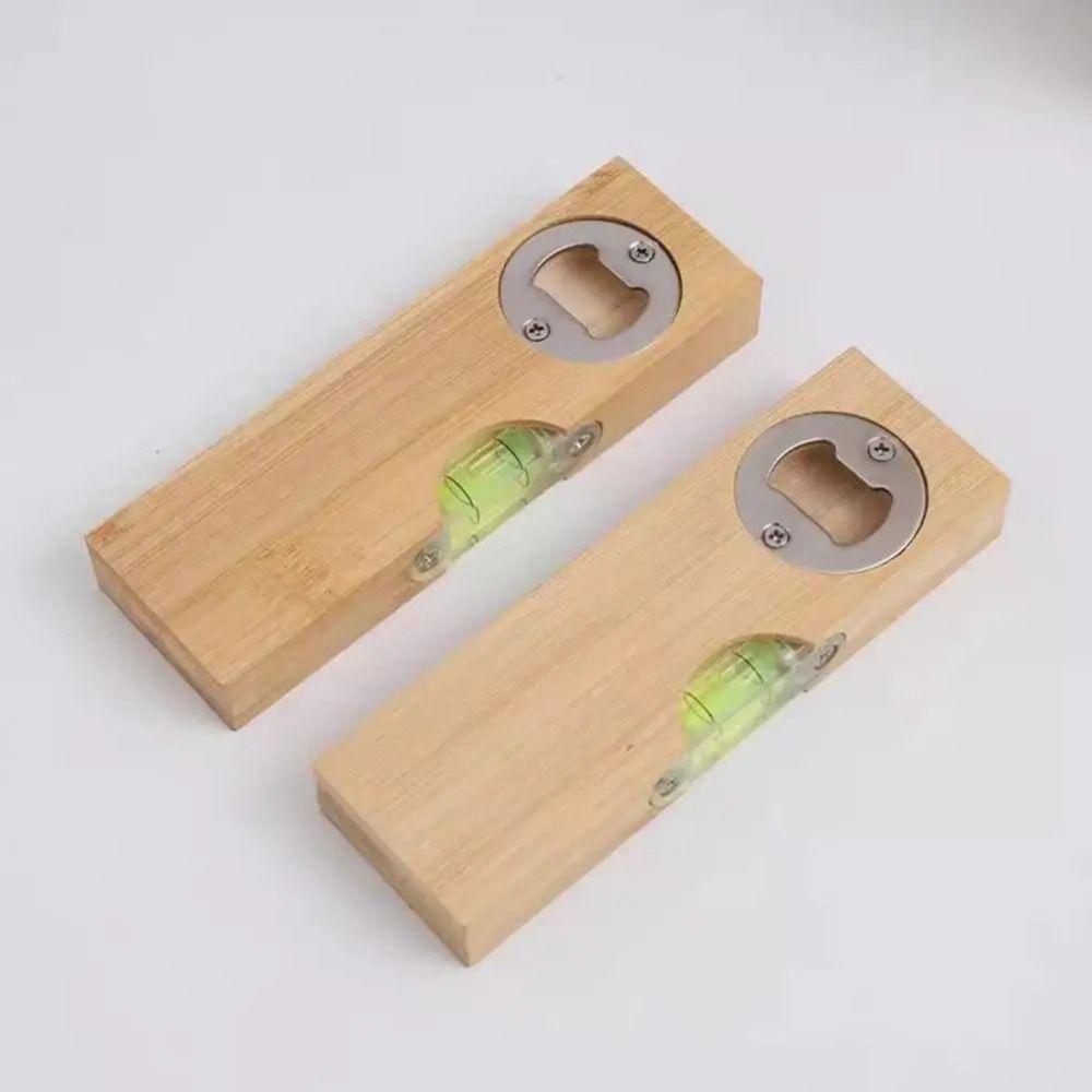 2pcs 2 in 1 Wooden Bottle Opener Practical Leveler with Opener  Kitchen Measuring