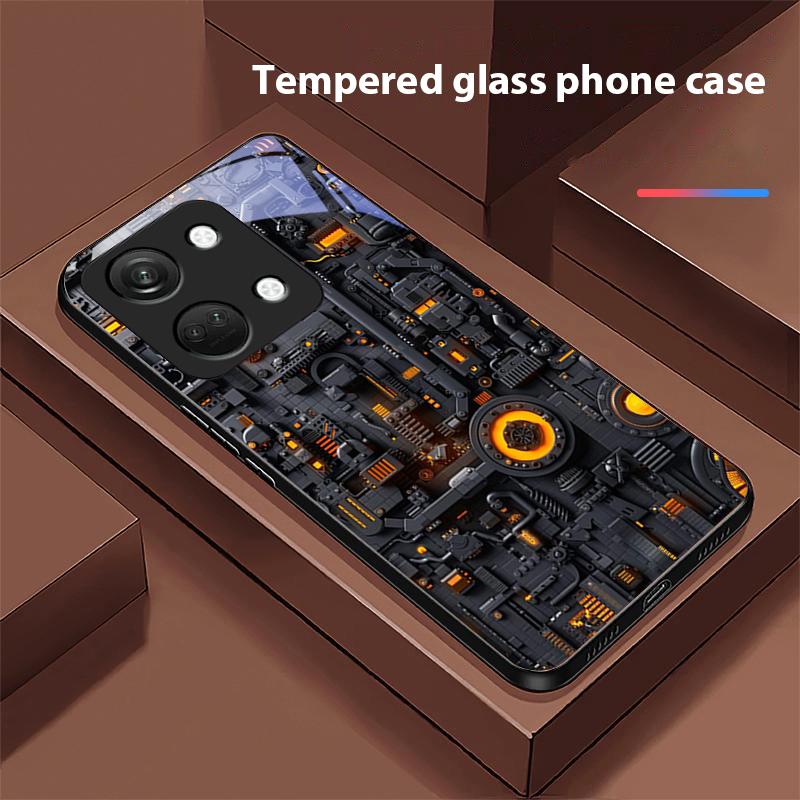 Circuit Diagram For OnePlus Nord 3 5 6T 7 Pro 8 12 10T Reno8 Lite 5G 10R Nord N30 Hard Shell Tempered Glass Phone Case Black