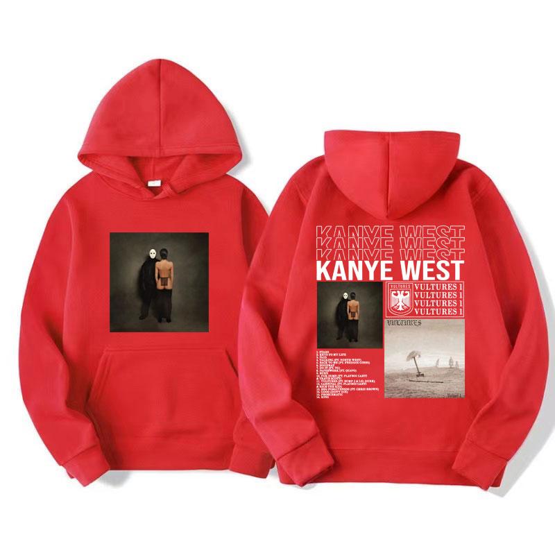 Rapper Kanye West Yeni Albümü Vultures Grafik Kapüşonlu Erkek Kadın Vintage Moda Sweatshirt Erkek Gotik Oversize Kapüşonlu Streetwear
