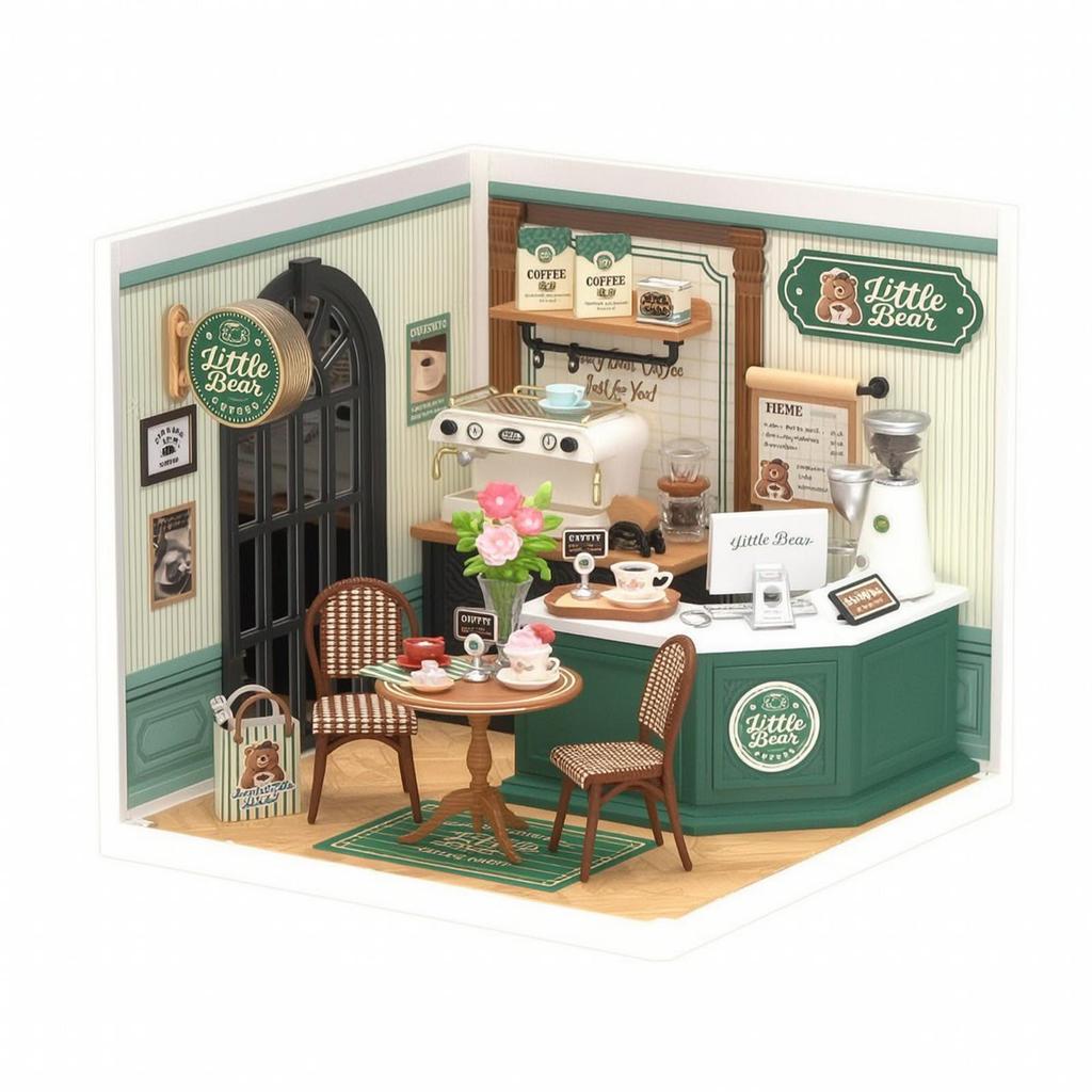 Display-Friendly Miniature Shop Diorama Detailed with Dust Protection