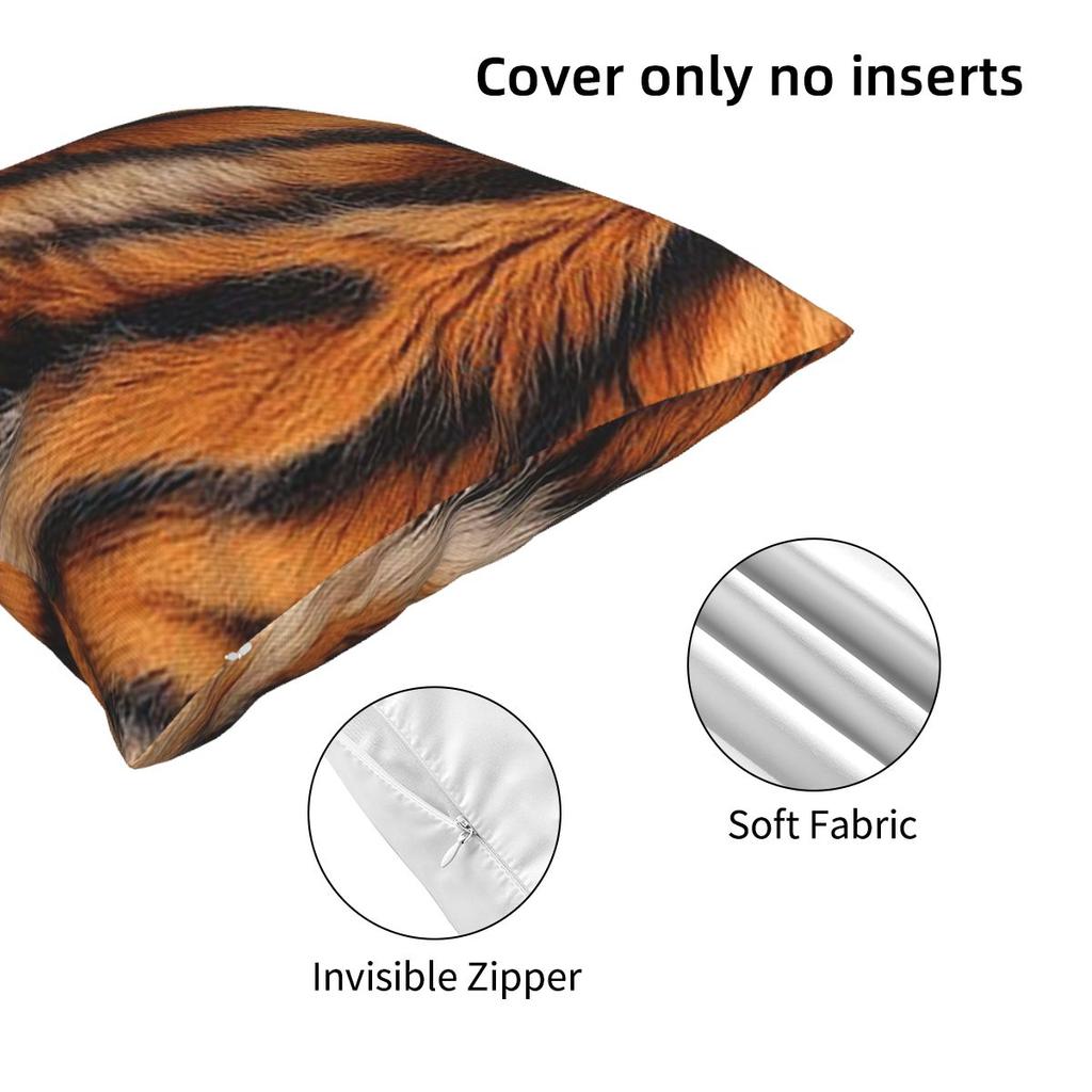 Tiger Skin Square Pillowcase Pillow Cover Cushion Decor Comfort Throw Pillow for Home Bedroom