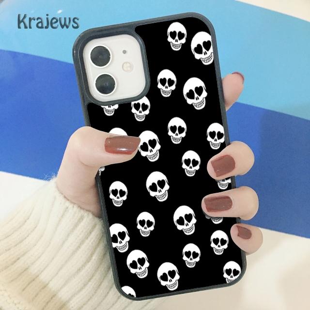 Krajews Skulls Bones Skeleton Soft Phone Case Cover For iPhone 17 Air 16 15 14 plus 11 12 13 pro max coque Shell Fundas