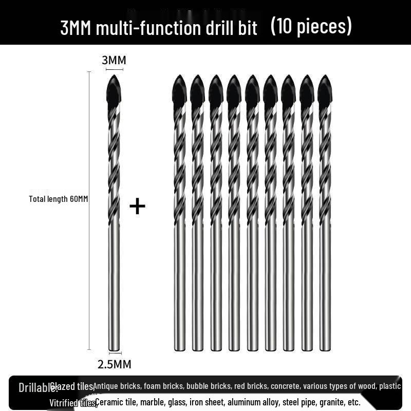 6mm Triangle Drill Bit for Tile, Concrete, Glass, and Cement