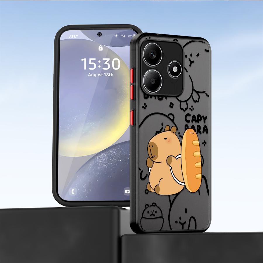 Funda Back Phone Cover Case for Xiaomi Redmi Note 14 11 A4 14C 13C 10 12 13 Pro Plus 9S Cute Capybara