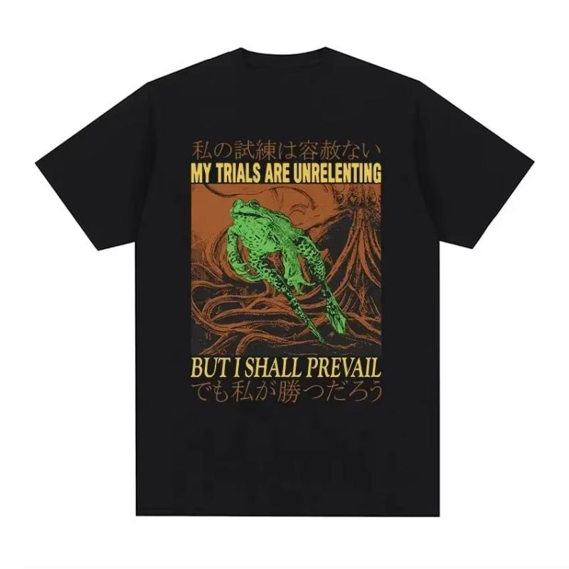 Interesting Japanese Frog Retro Washed Tshirt For Unisexs Tshirt Top Terror Never Ends But Im Still A Stupid Tshirt