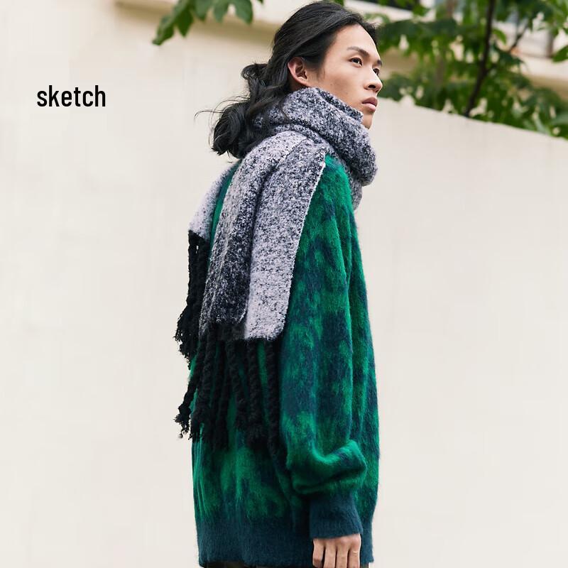 Herren-Pullover mit Print, Rundhalsausschnitt und lockerer Passform