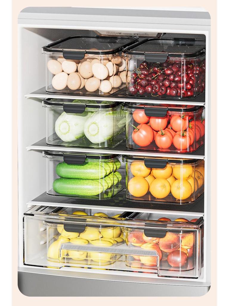Large Capacity Transparent Food-Grade Storage Box for Fridge & Freezer