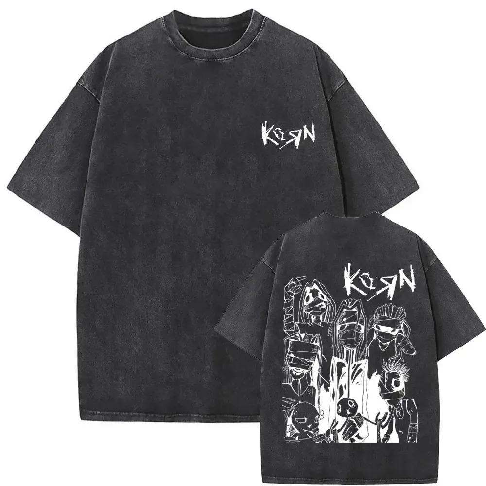 

Korn Nu Metal Follow the Leader 1998 Album Hopscotch Graphic Oversized Streetwear Vintage Washed T-Shirt Top for Nu Metal & Rock Fans XXXL