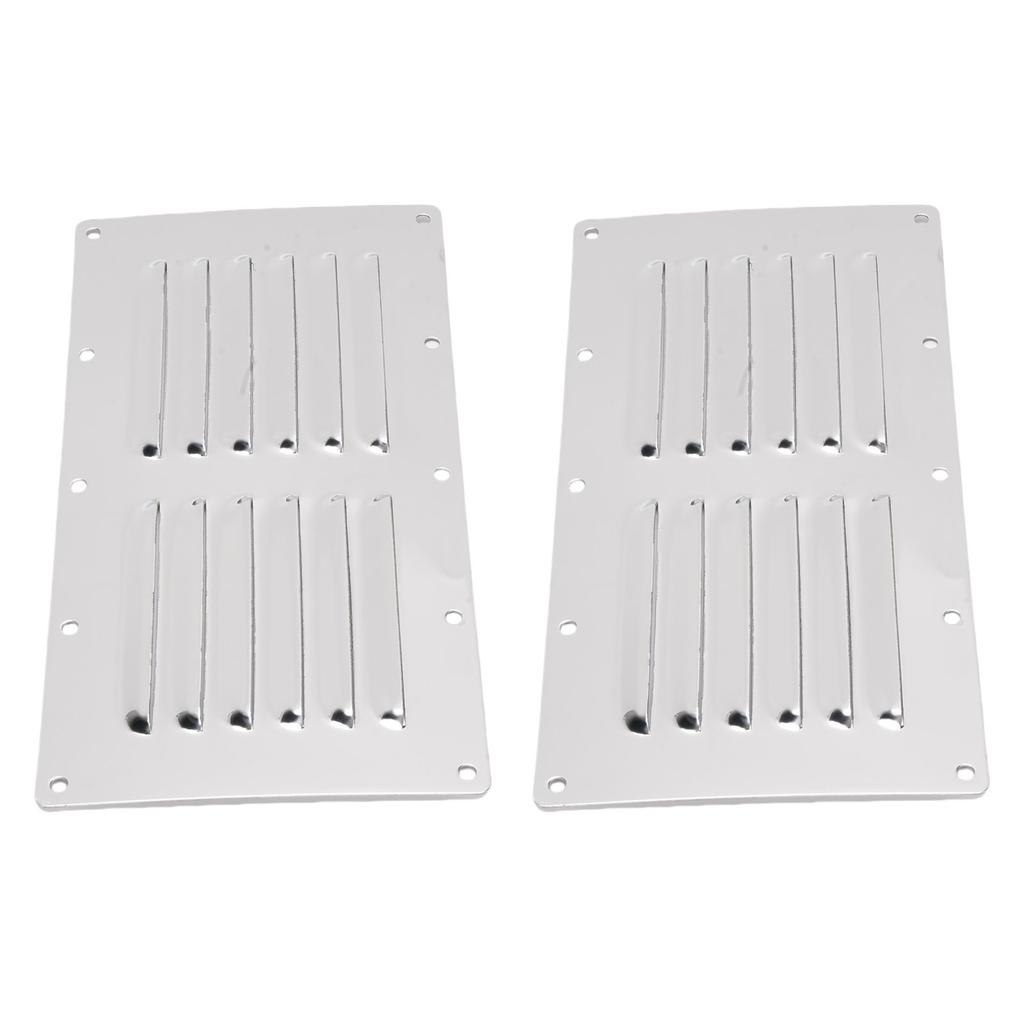 2PCS Louvered Vent Air Grill Cover 316 Stainless Steel Rectangular Air Venting Panel Cover for Ships Yachts RVs