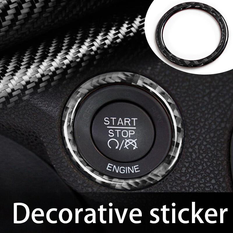 Engine Start Push Button Cover Trim Carbon Fiber Fits Dodge Challenger 2015-2020