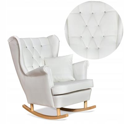 Wingback Armchair Eco Leather Gaja Rocking Scandinavian Family Furniture White