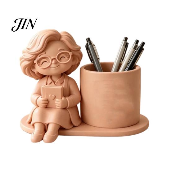 Durable Desk Accessory 3D Printed Pen Holder, Creative Desktop Organizer for Pencils Gel Pens Stationery Holder Makeup Brushes, Storage Container