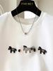 Plus Size Velvet Cartoon Embroidery Short-Sleeve Top for Spring/Summer - Stylish & Comfortable