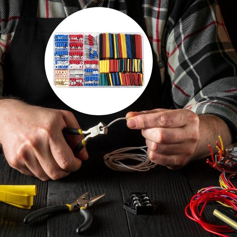 Comprehensive Electrical Terminals Set with Crimping Pliers & 678 Assorted Connectors Multifunction Wire Connector Set