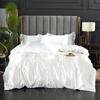 Solid Color Luxury Imitation Silk Duvet Cover Set Soft Breathable Quilt Cover and Pillowcases Hotel Style Smooth Satin Bed Set