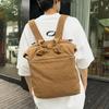 Canvas Backpack Solid Color Student Schoolbag Men Large Capacity Travel Backpack