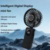 Portable Handheld Personal Rechargeable Fan Led Digital Display 90°Adjustable Rechargeable Fan 5 Speed Wind With Lanyard