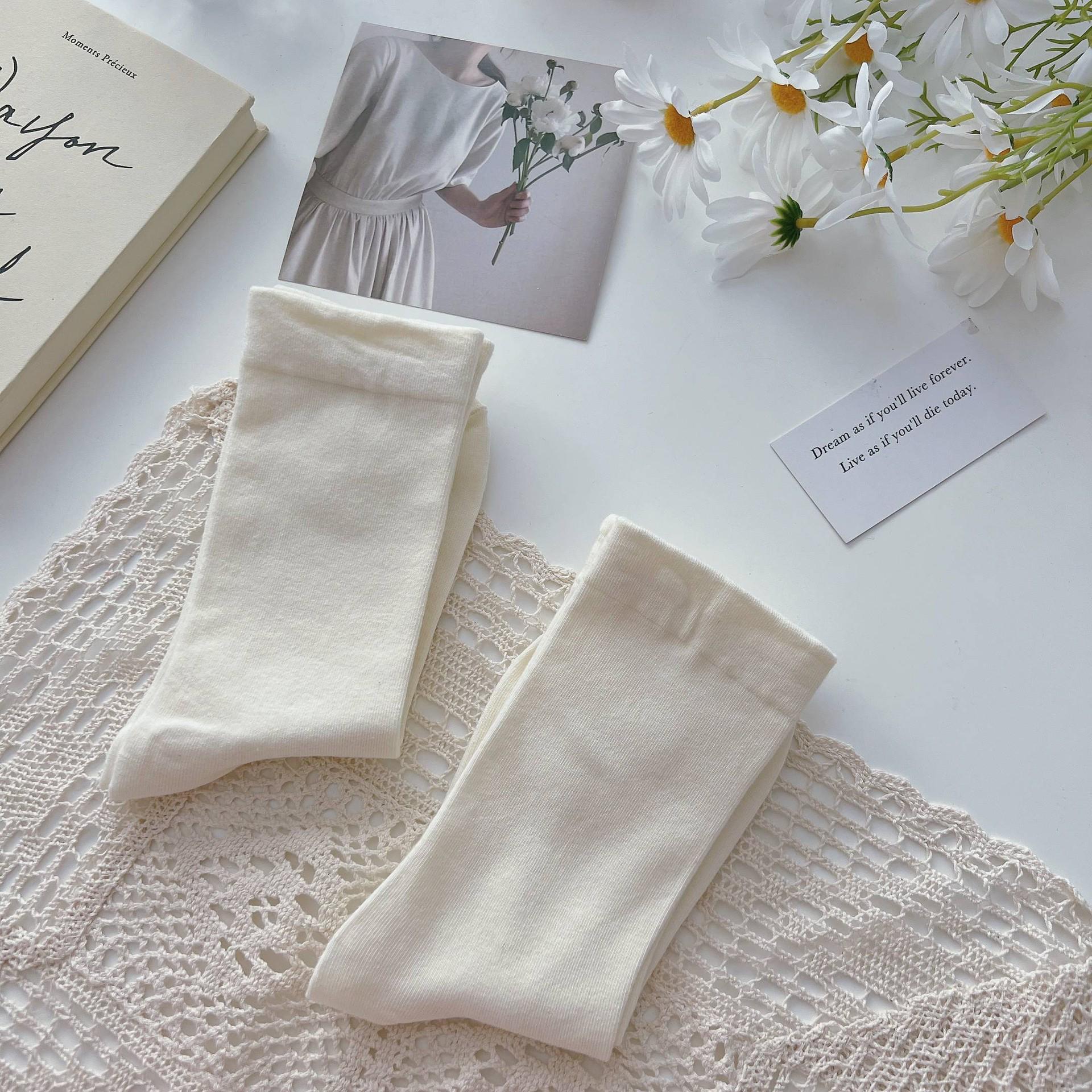 

Женские махровые носки средней длины - Белые, Черные, Хлопковые, Осень/Зима, Японский стиль, Подходят для послеродового периода One Size