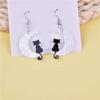 Popular Acrylic Moon Cat Pendant Earrings Jewelry, Fashion Trend Bohemian Earrings E8818