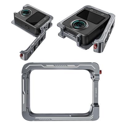 Schutzgehäuse aus Aluminiumlegierung für DJI OSMO 360 Panoramakamera, Sicherer Rahmen, Kaninchenkäfig mit Blitzschuh-Halterung und 1/4" Gewinden
