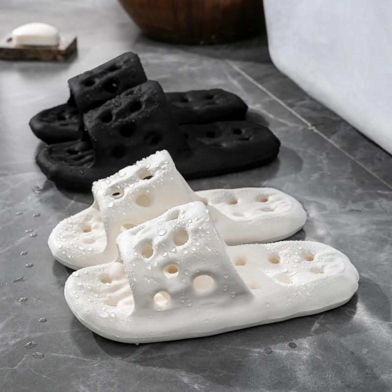Fashion Women's Quick-dry Bathroom Slippers For Home Use Summer Couple Slippers EVA Light Soft Men's Hotel Indoor Shoes