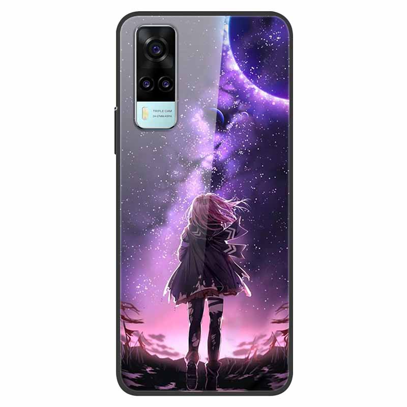 Luxury Cover Case for vivo Y53S 4G Tempered Glass Cover for Vivo Y31 VivoY31 2021 Y51 2020 Phone Case for Vivo V2036 Y53S Coque