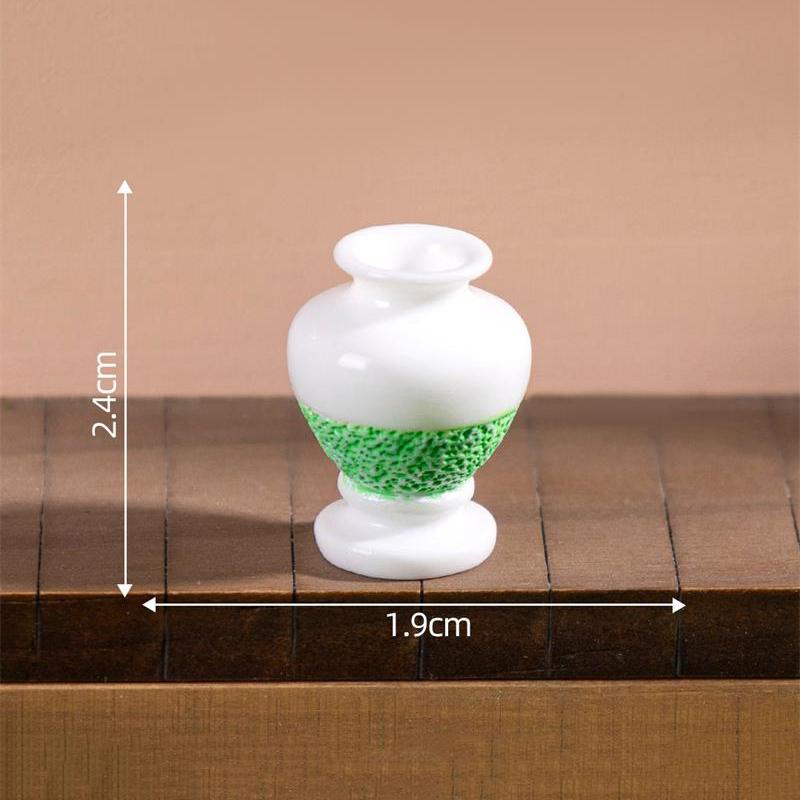 5PCS Cute Dollhouse Miniature Toy Colorful Patterned Vase Model Home DIY Decor Kids Play Toy Micro Landscape Ornaments Gifts