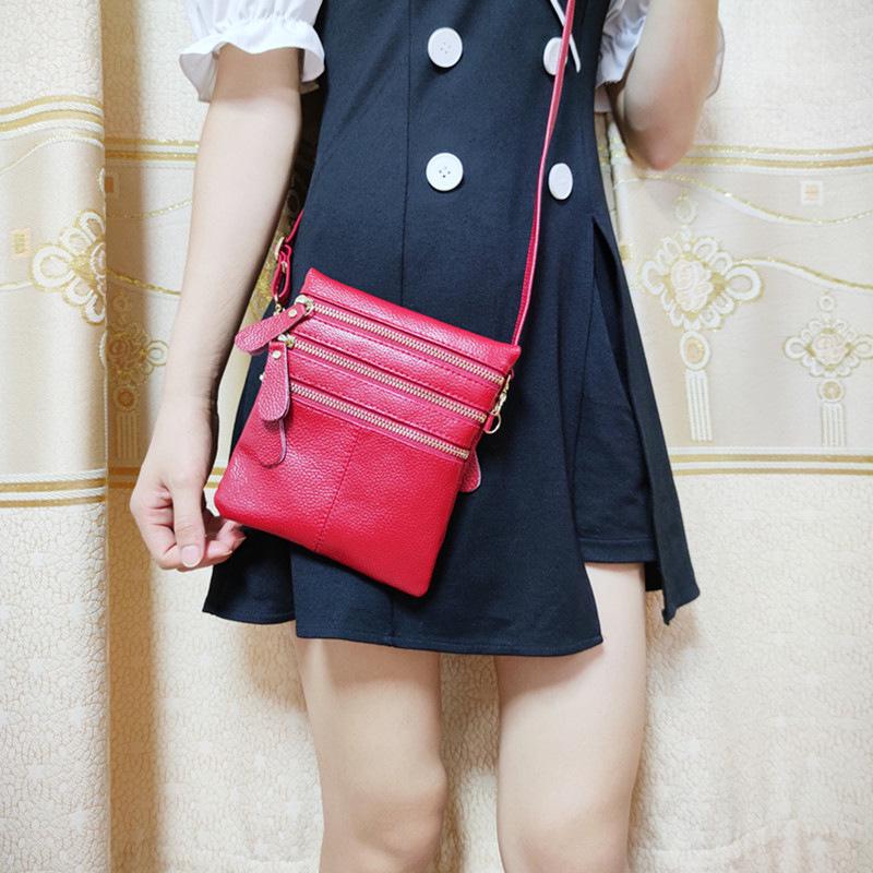 Trendy Women's Genuine Leather Crossbody Phone Bag - Versatile Single Shoulder Design