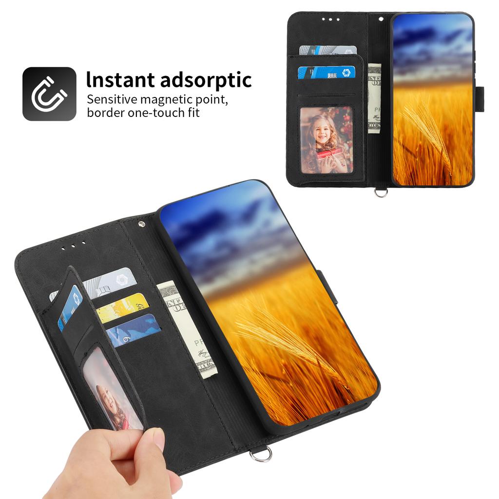For Samsung Galaxy A25 5G (Global) (161.0 x 76.5 x 8.3mm) Case Flower Imprinted Phone Leather Cover with Straps
