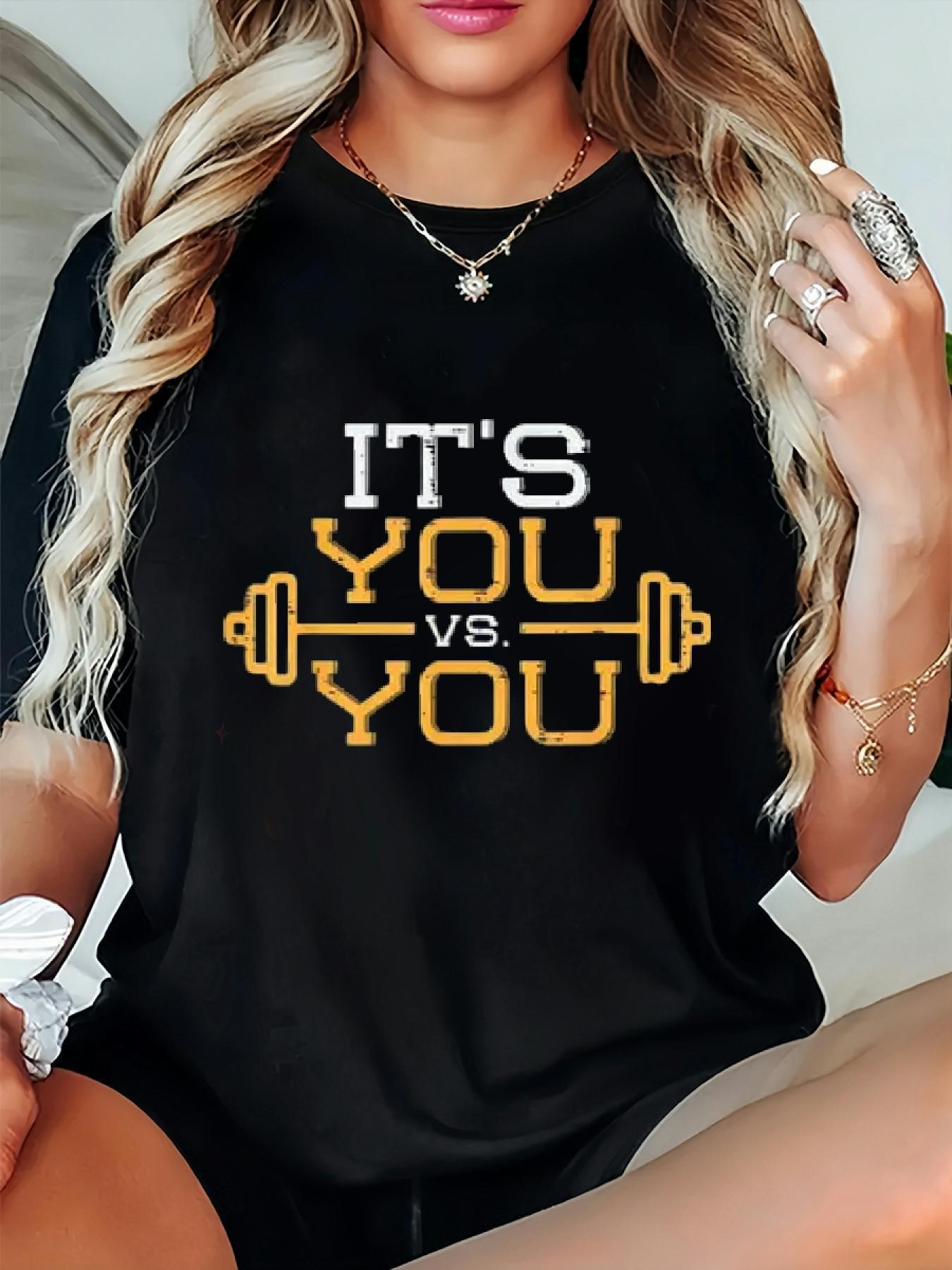 

Its You Vs You Plus Size Summer T Shirts, Oversized Loose, Graphic Loose Tees 5XL різнокольоровий