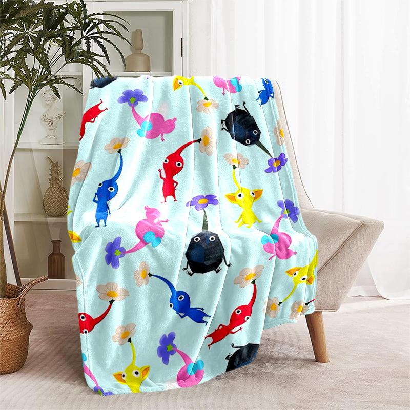 1 manta con diseño de estampado Pikmin, manta ligera para sofá, cama - Suave y cálida, regalo para todas las estaciones como Navidad, Halloween