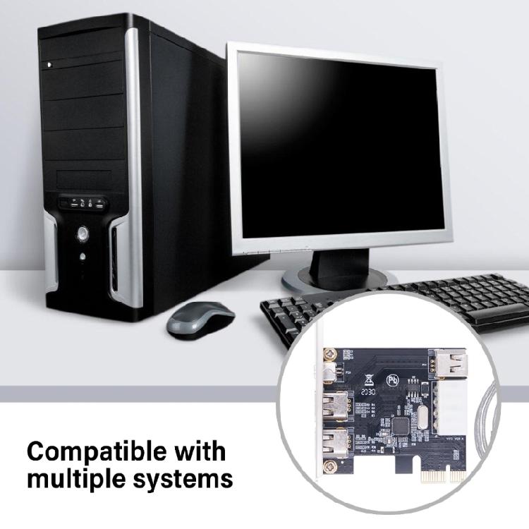 PCIe X1 4 Port Firewire 6Pin Expansion Card PCIE 1394 Chipset Adapter PCIE 1X to 1394 Expansion Card For Desktop PC