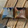 Cushion Cover Cushion Cover Pillowcase, Anti-Mite Invisible Zipper, Linen Sofa Cushion G-Gustav K-Klimt Oil Painting