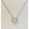 Used New Genuine 4 Yondoshi Necklace K10 White Gold Diamond Horseshoe Gift[Same Day Shipping]