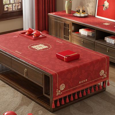 Wedding Coffee Table Cloth, Tablecloth, Red Festive Wedding Room Decoration, Living Room Happy Cover Cloth, Engagement Tablecloth