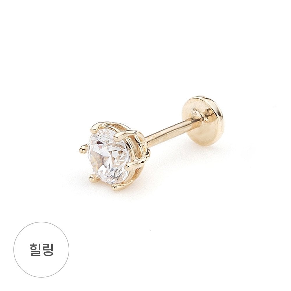 [Dorocy] 14K Simple 6-Prong Labret Piercing (1 Piece) - Large